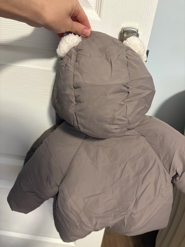 Kürklü kahverengi Erkek bebek Kaban - Görsel 3