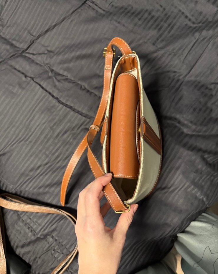 Bej Deri Kemer Detaylı Kadın Çanta - Görsel 4