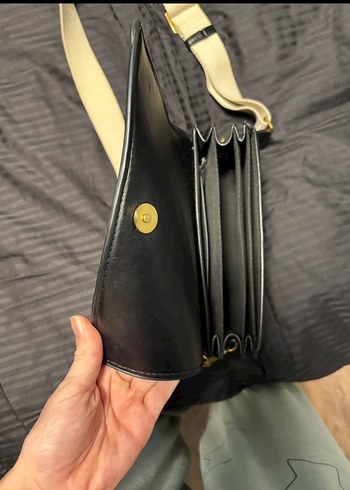 Siyah Deri Kadın Omuz Çantası - Görsel 6