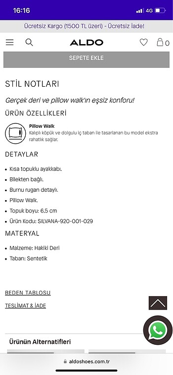 39 Beden camel Renk Aldo sıfır ayarında topuklu deri ayakkabı !