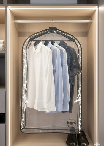 Joven's Premium Şeffaf Çoklu Elbise Kılıfı 100x60x21cm - Görsel 3