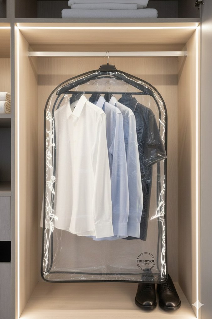 Joven's Premium Şeffaf Çoklu Elbise Kılıfı 100x60x21cm - Görsel 3