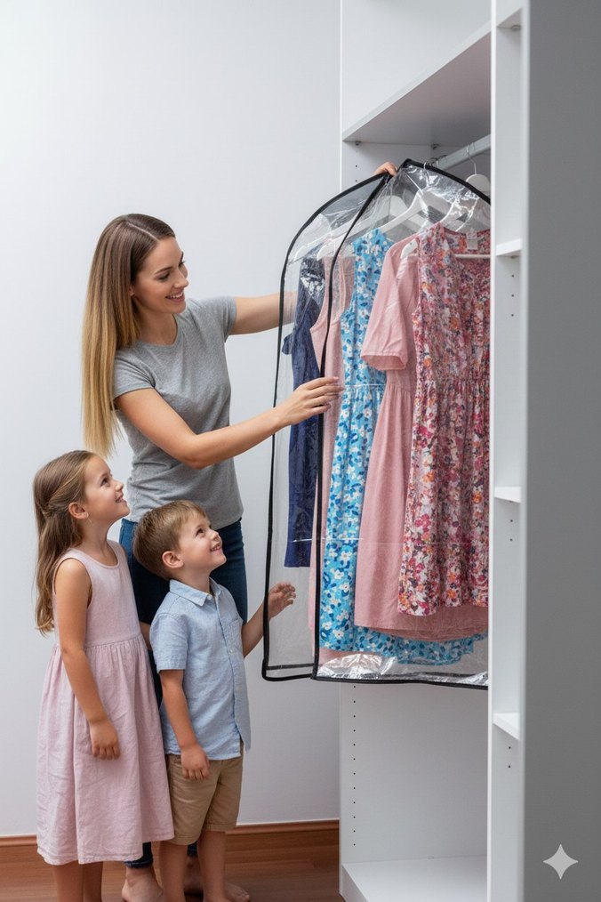 Joven's Premium Şeffaf Çoklu Elbise Kılıfı 100x60x21cm - Görsel 2