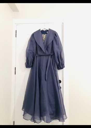 Abiye Uzun Kollu, Fitted, Drapeli Parisian Elbise temiz 1 kere giyildi