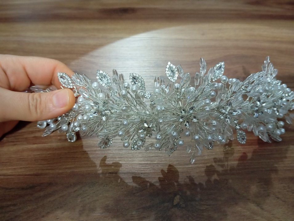 Beyaz Boncuklu Kadın Saç Aksesuarı 1 kere kullenilmis temiz - Görsel 2