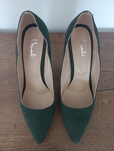 39 Beden haki Renk Haki Yeşil Süet Stiletto
