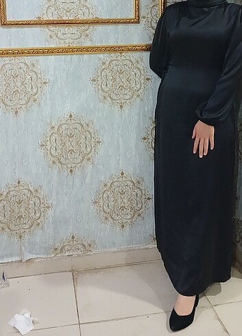 Diğer Belden bağlama detaylı saten tesettür abiye. 1