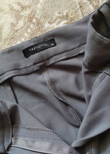 Trendyol & Milla Gri Düz Kesim Kadın Kumaş Pantolon