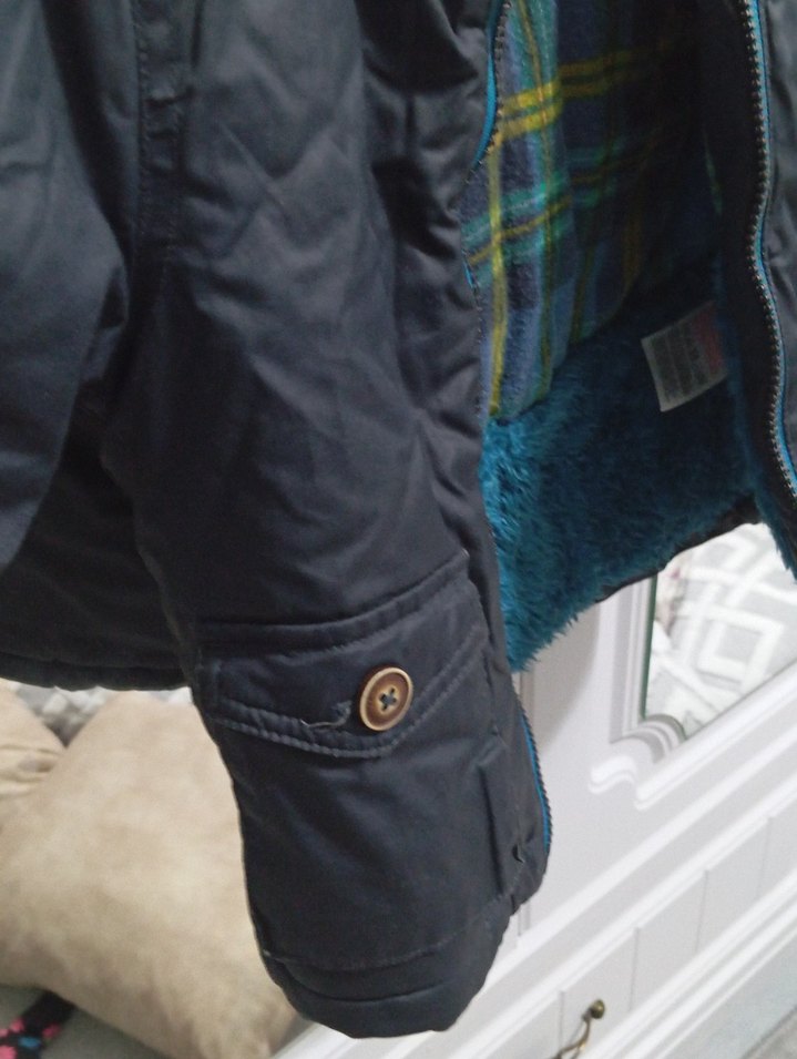 Erkek Çocuk Gri Fermuarlı Mont - Görsel 4