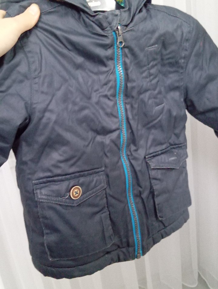 Erkek Çocuk Gri Fermuarlı Mont - Görsel 5