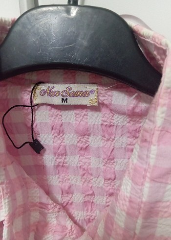 Pembe Uzun Kollu Fırfırlı Keten Gömlek - Görsel 2