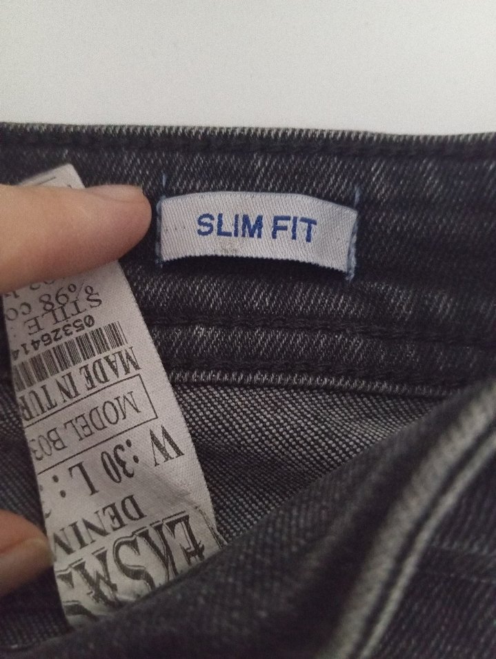 Gri Midi Boy Dar Kesim erkek pantlon - Görsel 3