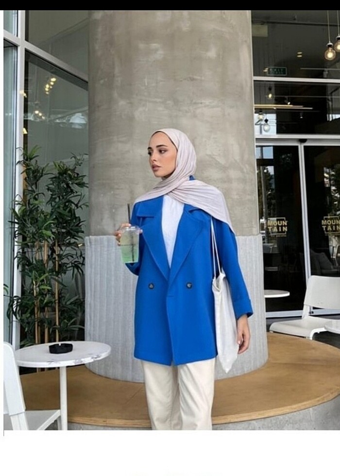 Mavi blazer ceket  - Görsel 2