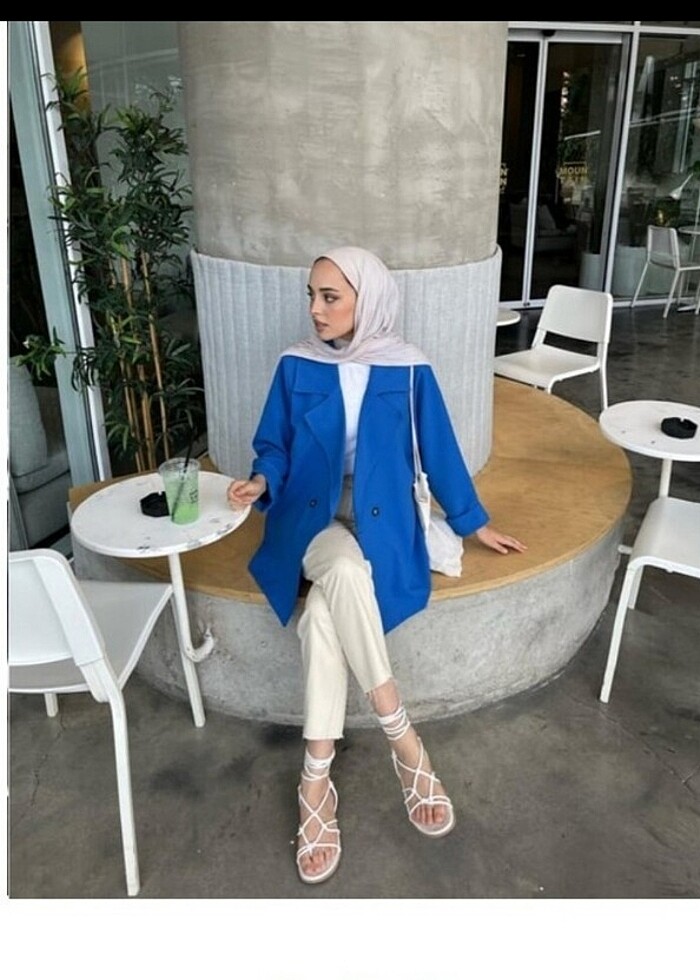 Mavi blazer ceket  - Görsel 3