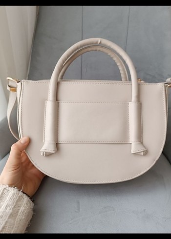 Bej Deri Kadın Çanta - Modern Klasik - Görsel 6