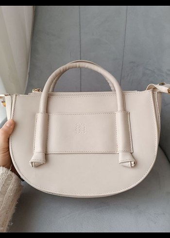 Bej Deri Kadın Çanta - Modern Klasik - Görsel 3