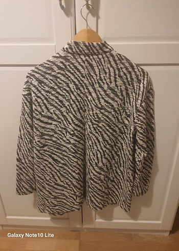 Gri Zebra Desenli Midi Kadın hırka - Görsel 3