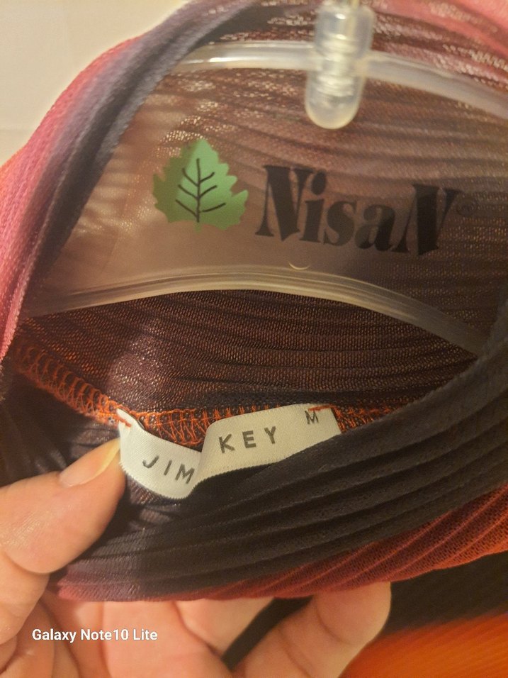 turuncu Pilili Balıkçı Yaka Uzun Kollu şifon esnek Bluz - Görsel 2