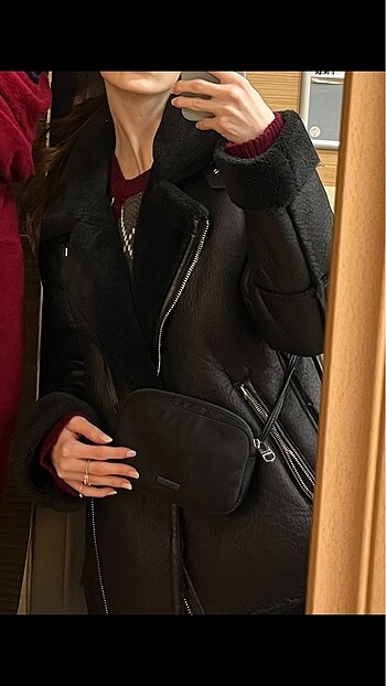 Stradivarius Stradivarius biker ceket kürklü