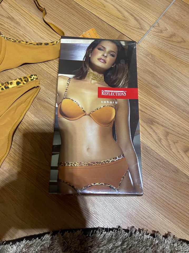 Camel Renkli Parlak Mini Desenli Sütyen - Görsel 4