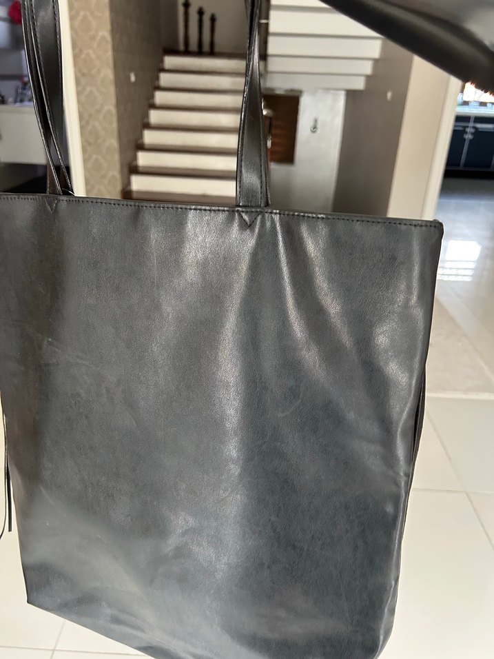 Victoria's Secret Siyah Deri Püsküllü Çanta - Görsel 4