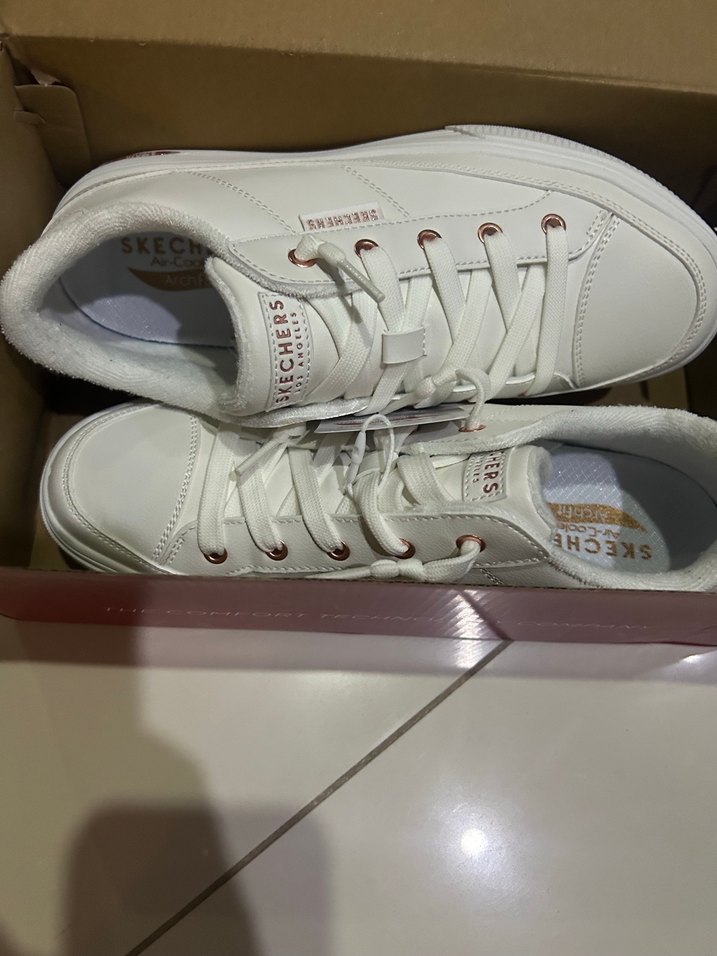 Beyaz Kadın skechers Spor Ayakkabı - Görsel 5