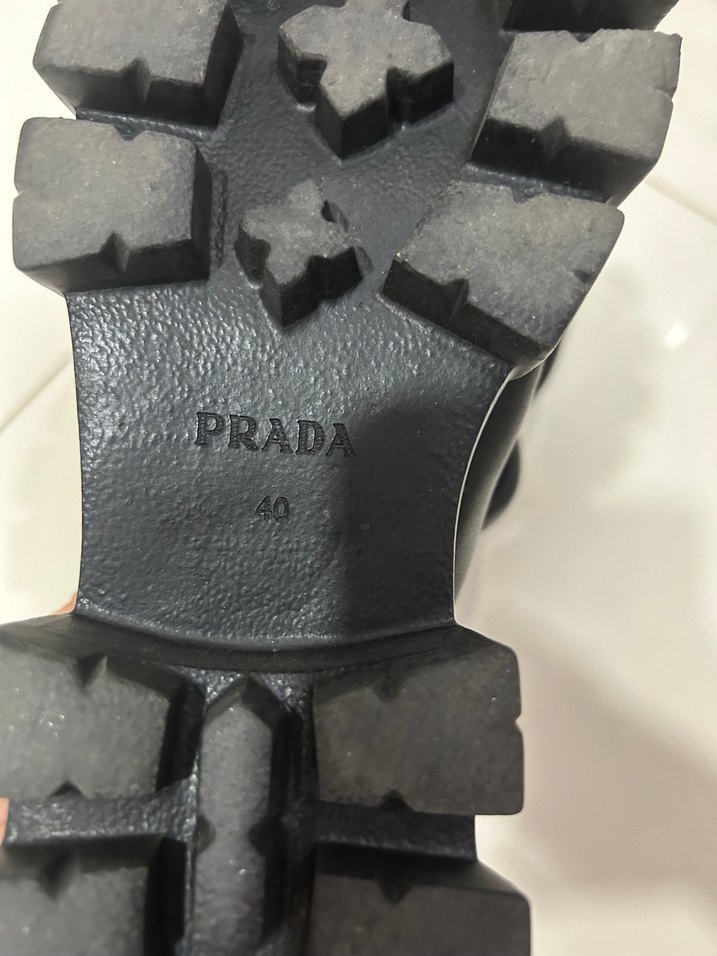 Prada Siyah Dolgu Topuklu Kadın Sandalet - Görsel 4