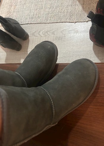 Gri ugg uzun çizme - Görsel 4