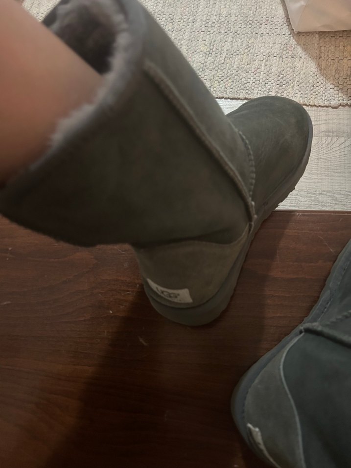 Gri ugg uzun çizme - Görsel 5