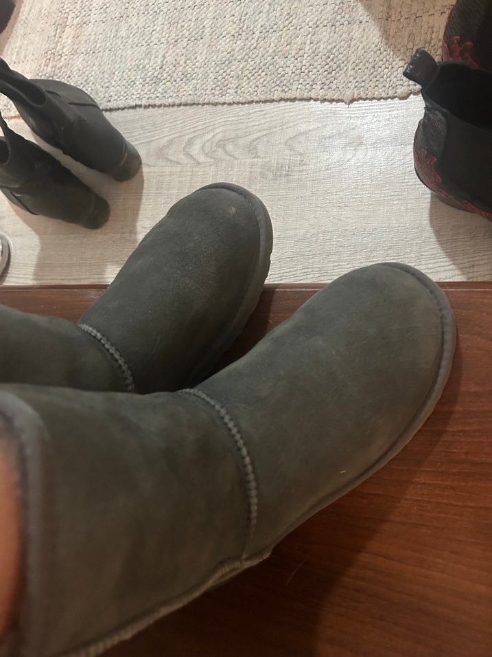 Gri ugg uzun çizme - Görsel 4