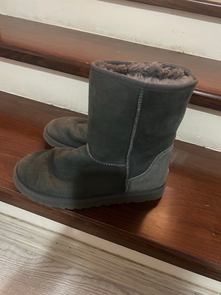 Gri ugg uzun çizme - Görsel 2