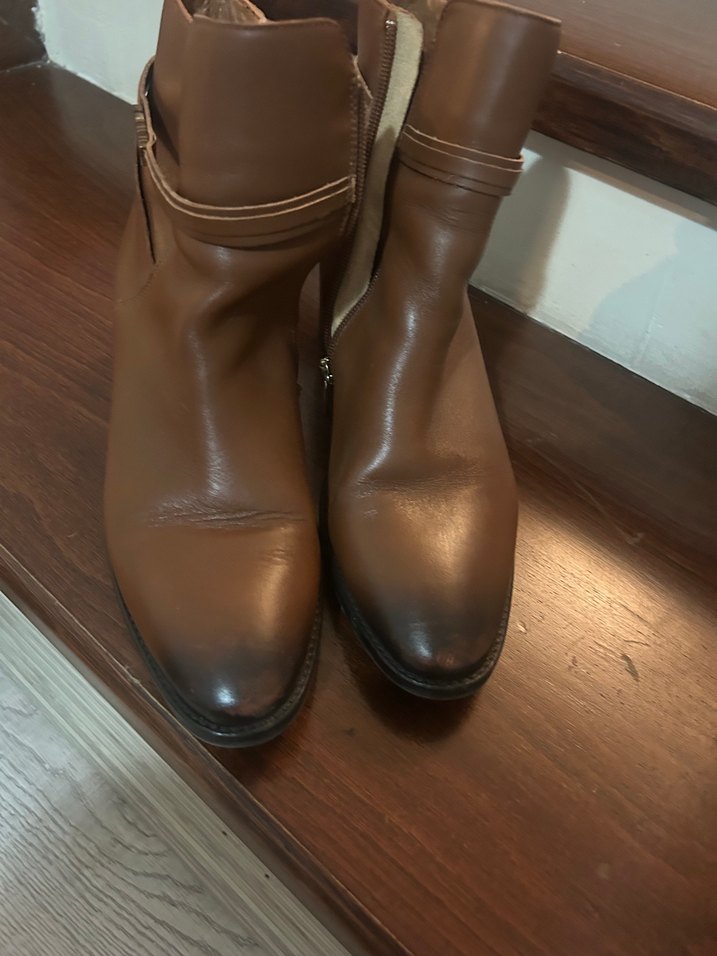 Tommy Hilfiger Kahverengi Deri Kadın Bot - Görsel 2