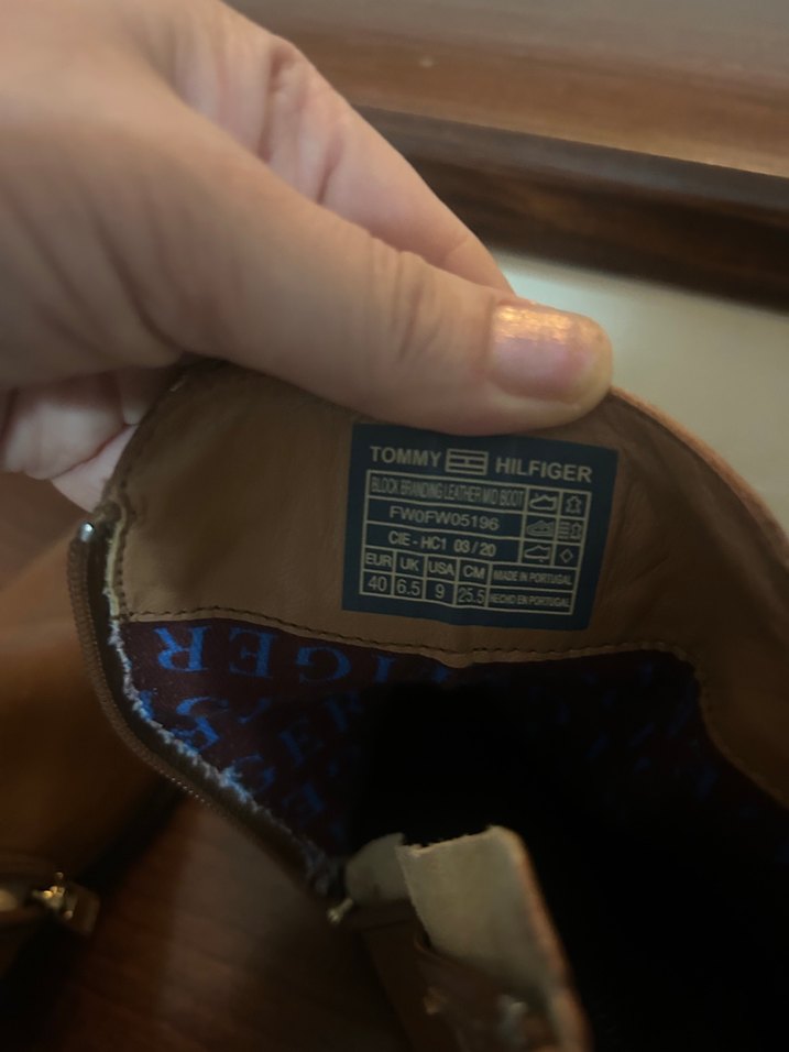 Tommy Hilfiger Kahverengi Deri Kadın Bot - Görsel 5