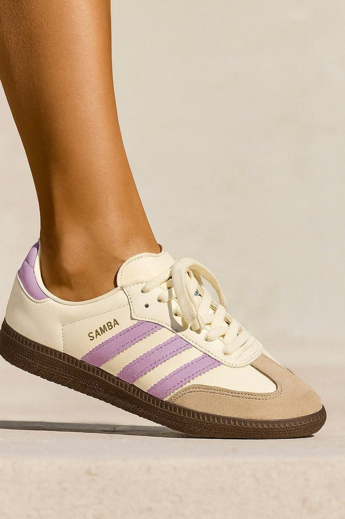 Süet Mor Pastel Adidas Samba Sneakers - Görsel 4