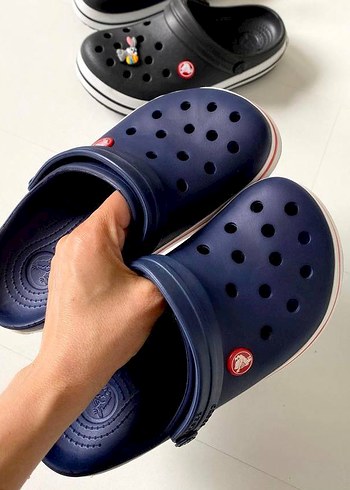 45 Beden mavi Renk Erkek Lacivert Crocs Terlik Velcro Bantlı