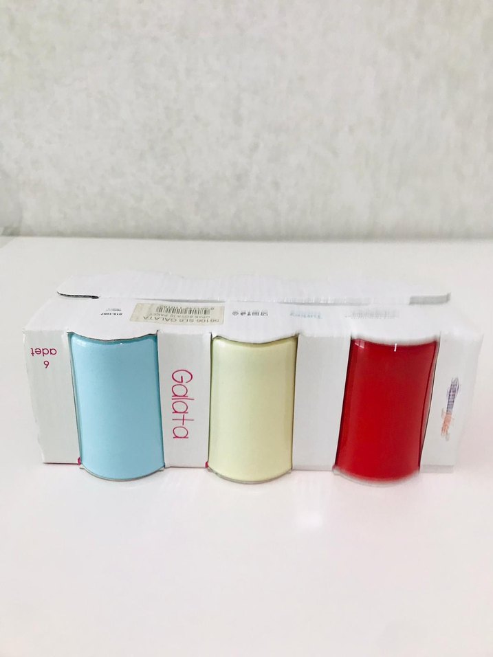 Galata Pastel Renkli 6'lı Kahve Yanı Cam Bardak Seti - Görsel 2