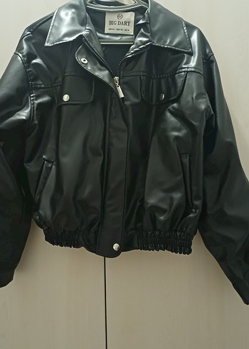 Siyah Deri Biker Ceket - Görsel 3