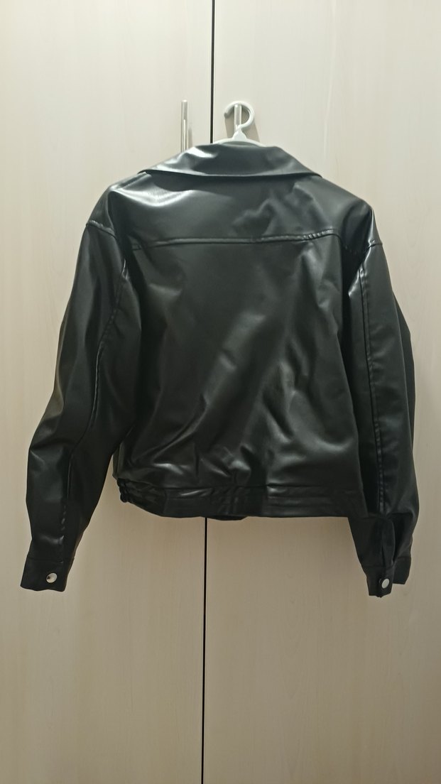 Siyah Deri Biker Ceket - Görsel 4