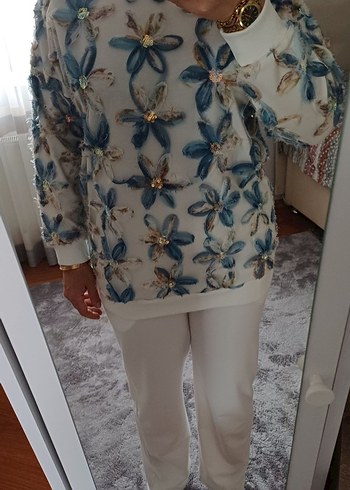 Mavi Nakışlı ikili takım - Görsel 6