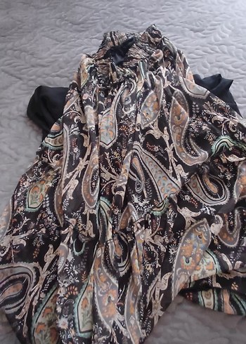 Desenli Siyah Bohem ikili tesettür Etek - Görsel 8