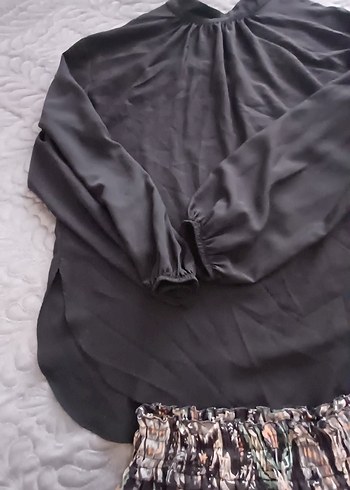 Desenli Siyah Bohem ikili tesettür Etek - Görsel 4