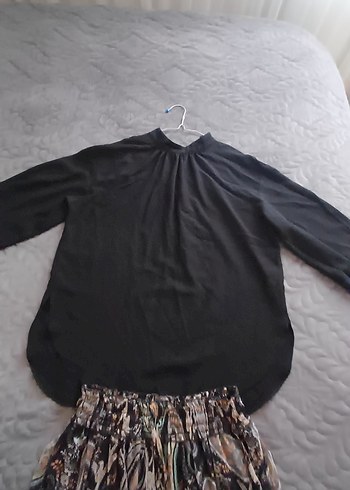 Desenli Siyah Bohem ikili tesettür Etek - Görsel 2