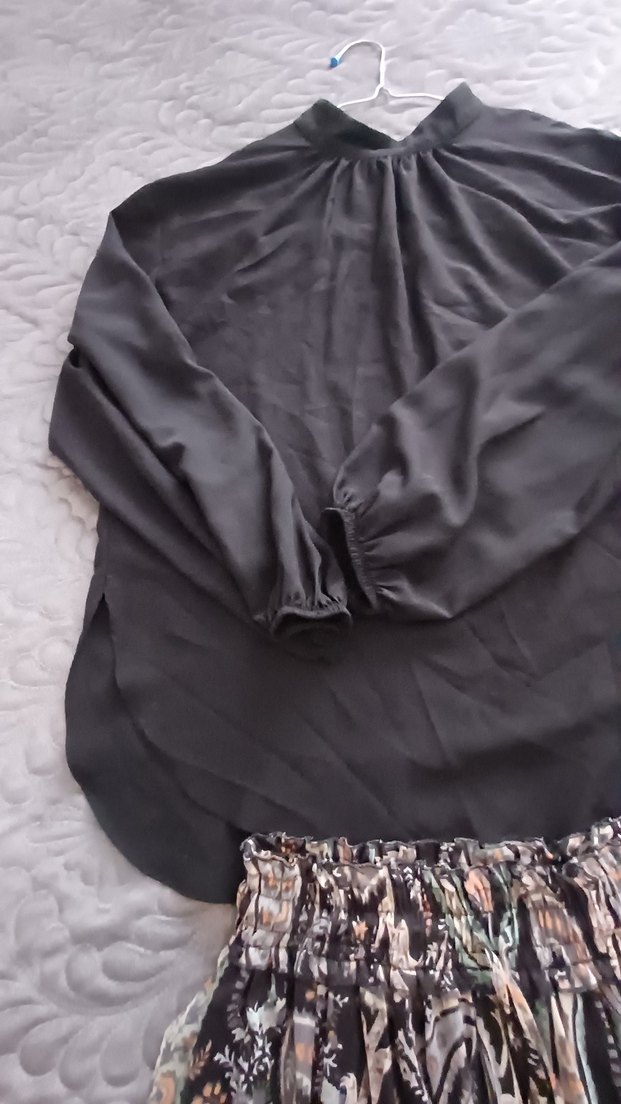 Desenli Siyah Bohem ikili tesettür Etek - Görsel 4