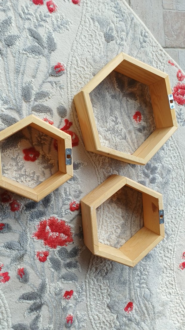 Altıgen Ahşap raf - Görsel 3