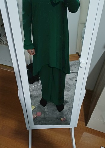 Uzun Kollu Yeşil Kadın Tunik - Görsel 10