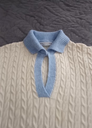 Uzun Kollu Beyaz Triko Kadın Elbise - Görsel 2