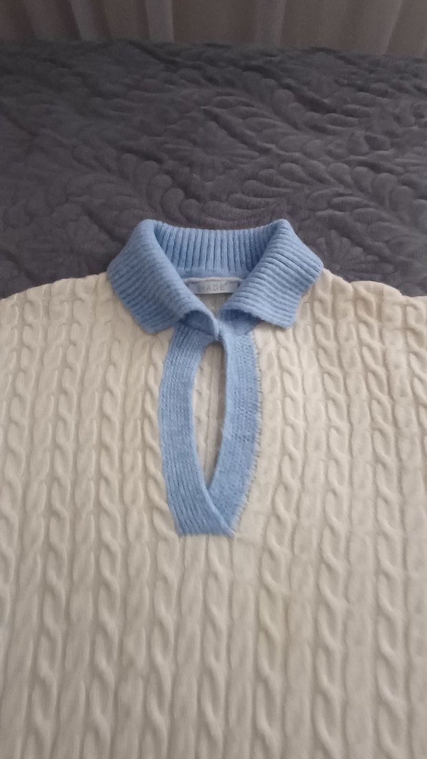 Uzun Kollu Beyaz Triko Kadın Elbise - Görsel 2