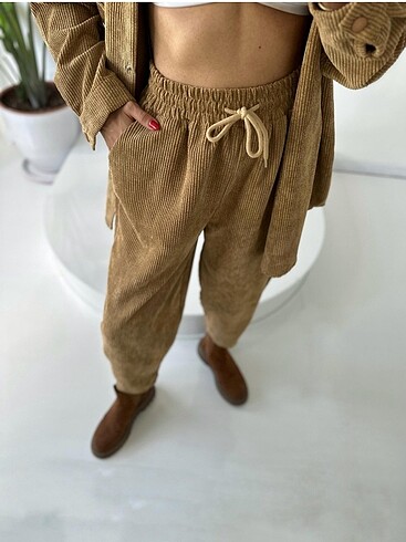 Baggy kadife pantolon