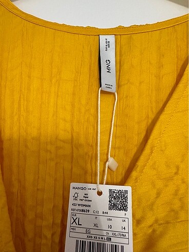 xl Beden sarı Renk Mango Elbise