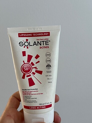 Solante acnes güneş kremi